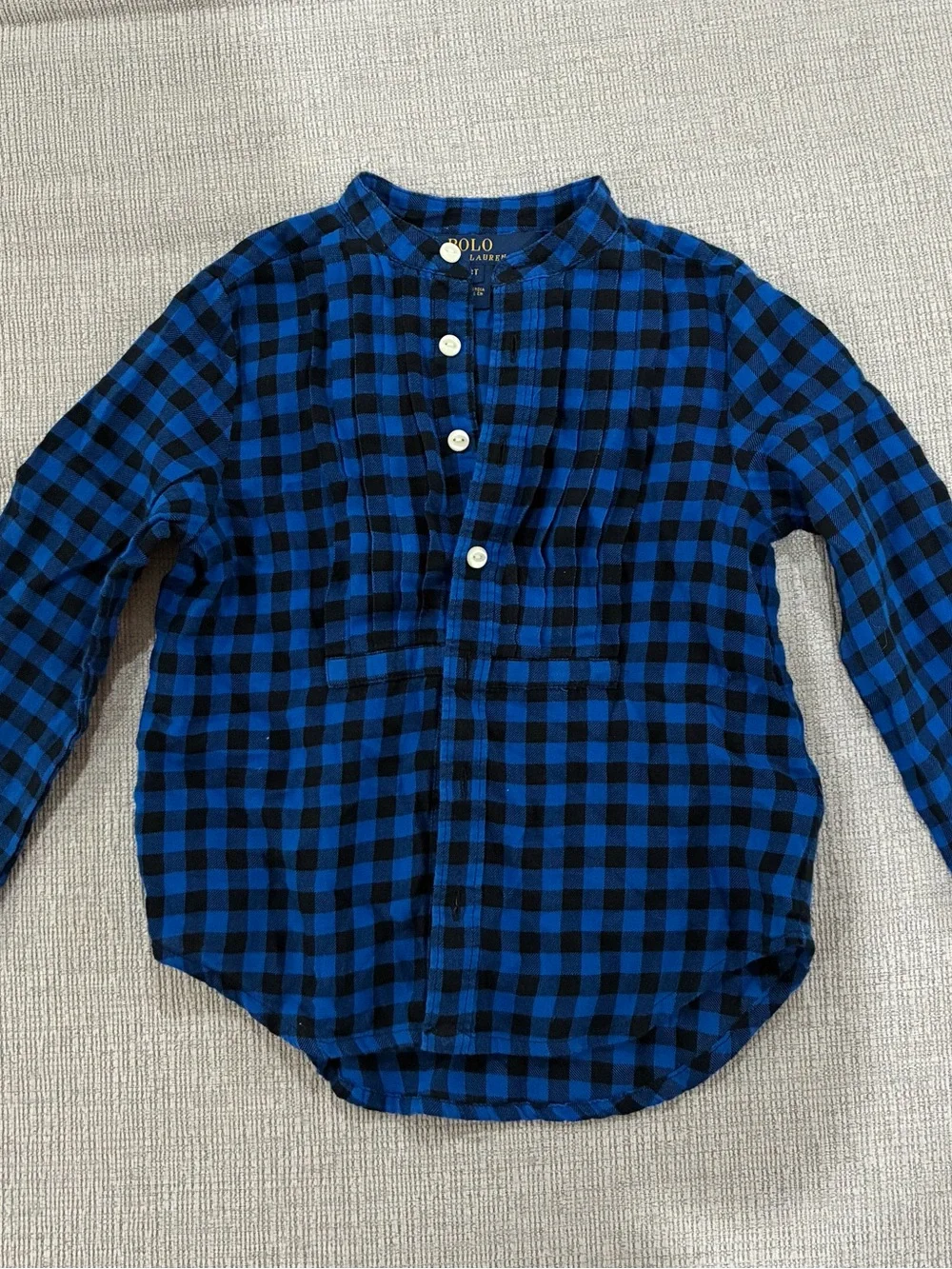 Ralph Lauren Blue and Black Checkered Kids Blouse